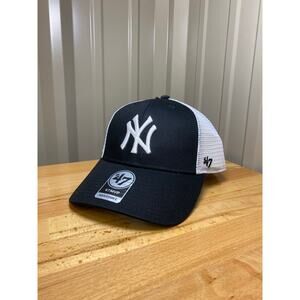 '47 MVP Brand New York Yankees Snapback Trucker Hat Black/ White Mesh New!